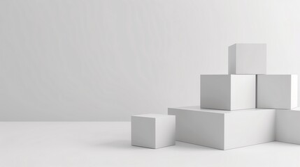 Minimalist 3D cubes Minimalist 3D cube designs with a clear area for text, perfect for modern and sleek business presentations