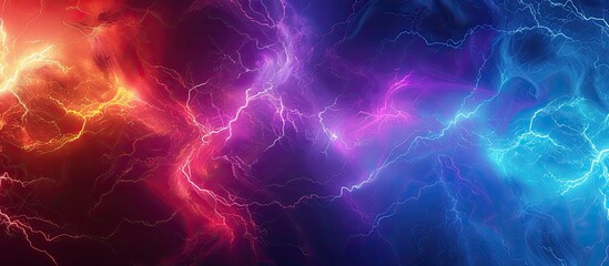 Abstract Colorful Power Lightning Background. Copy space image. Place for adding text or design