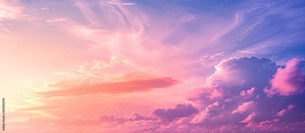 Wall mural colorful cloudy sky at sunset. gradient color. sky texture, abstract nature background. copy space i - Wall murals