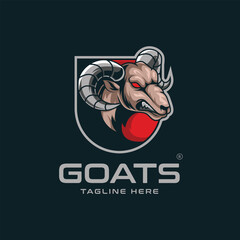 goat mascot logo design template