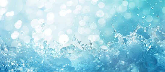 water splash in blue tone pastel background  . Copy space image. Place for adding text and design