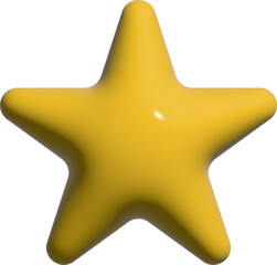 노란색 3D 별 일러스트