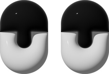 정면을 보는 3D 표정 일러스트