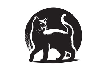 Cat silhouette vector illustration