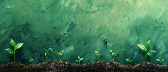 Green nature background with tree seedlings and growth concept, emphasizing Earth Day initiatives