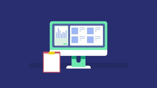 Inventory management software, Business inventory technology. Animation video clip.
