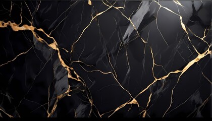 Negro Marquina marble texture background, AI Generated