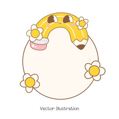 Cute Pencil, Back to school. Vector Illustration