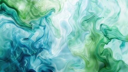 Obraz premium abstract blue and green swirl background fluid ink painting texture
