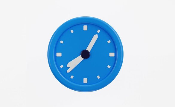 wall clock 3d icon animation timekeeping social media countdown time management icon animation 3d render