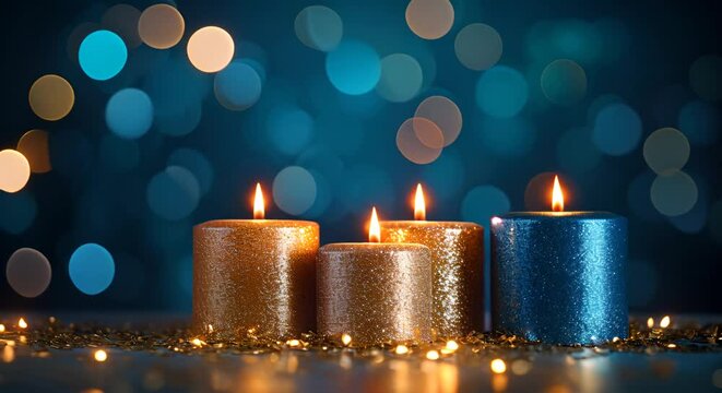 Advent Candles In Christmas Wreath On Snow
