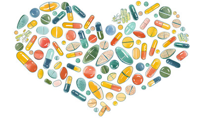 Obraz premium Medicines and dietary supplements, vitamins for health