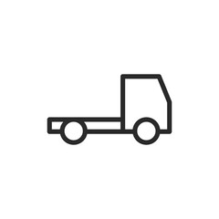 Truck without bed, linear style icon. Editable stroke width