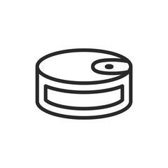 Canned food, linear style icon. Tin can, emergency food supply. Editable stroke width.
