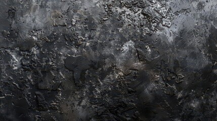Obraz premium dark gray grunge stone texture background rough concrete wall surface closeup panoramic banner abstract stock photo