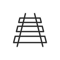 Railway tracks, linear style icon. train tracks or railway infrastructure. Editable stroke width.
