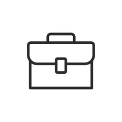 Briefcase, linear style icon. business, work, or professional carrying case. Editable stroke width