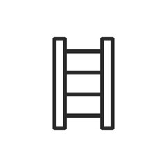 Ladder, linear style icon. simple ladder. Editable stroke width.