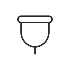 Menstrual cup, linear style icon. feminine hygiene product. Editable stroke width