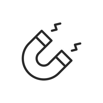 recommend clip art: Magnet, linear style icon. magnetism, attraction, or magnetic field. Editable stroke width.