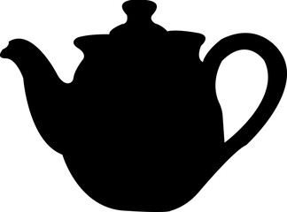 Tea pot, Camping Kettle fill Icon of a Portable Campfire Kettle for Boiling Water during Outdoor Adventures and Camping. Drinking coffee pot. Vector sign and symbol isolated on transparent background.