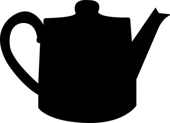 Tea pot, Camping Kettle fill Icon of a Portable Campfire Kettle for Boiling Water during Outdoor Adventures and Camping. Drinking coffee pot. Vector sign and symbol isolated on transparent background.