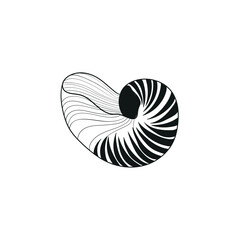 Ocean and Sea, Botanica illustration. Black ink, line, doodle style. 