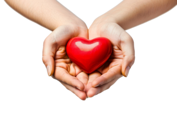 Red Heart isolated on transparent background