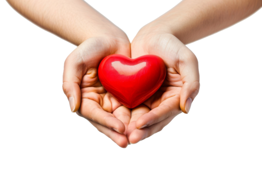 Red Heart isolated on transparent background