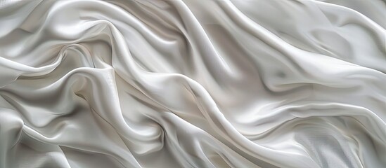 Fototapeta premium White gray satin texture that is white silver fabric silk background with beautiful soft blur pattern natural. Copy space image. Place for adding text or design