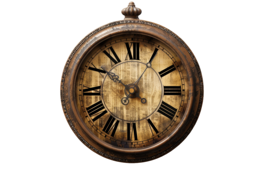 Analog Clock isolated on transparent background
