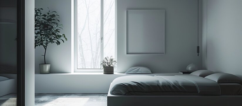 minimal badroom design. Copy space image. Place for adding text and design