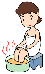 健康のイラスト - 足湯・足浴・血行促進・むくみ解消