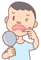 病気・疾病のイラスト - 口内炎・口腔粘膜疾患・できもの・腫物・炎症