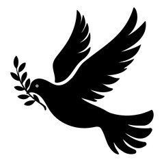 Dove of peace silhouette. Vector illustration