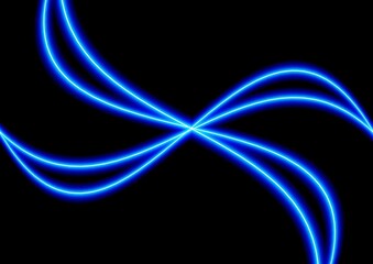 黒背景にカーブした青い光の線
