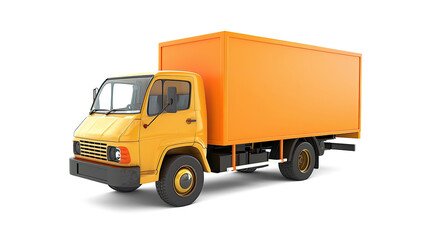 3D Cartoon Delivery Truck on a White Background | Isolated on Transparent & White Background | PNG File with Transparency