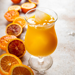 cocktail orange juice drink fresh appetizer meal food snack on the table copy space food background rustic top view