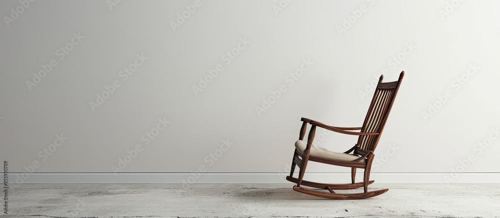 Wall mural rocking chair. copy space image. place for adding text and design