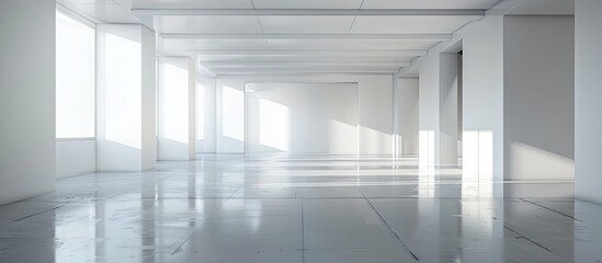 Obraz premium Empty and unfurnished brand new apartment. Copy space image. Place for adding text and design