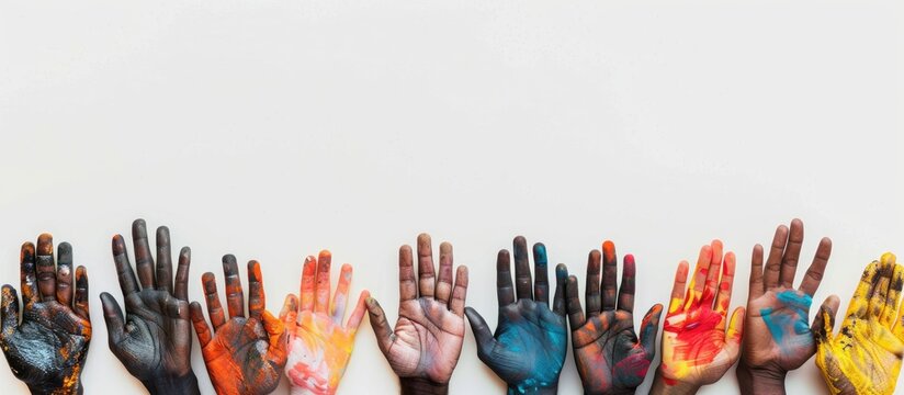 Stop racism. No place for racism. Anti-racist campaign. Abstract element design with different colors. Diversity and inclusion. Racial concept. Copy space image. Place for adding text or design