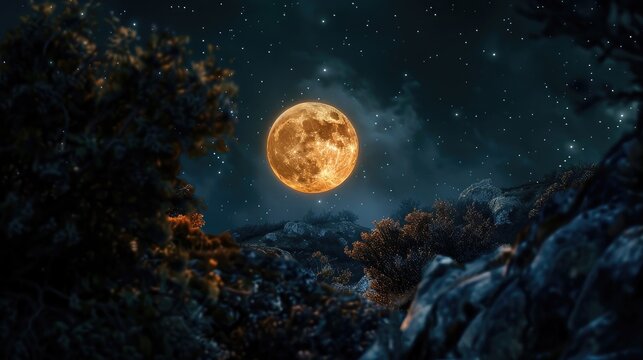Nighttime full moon