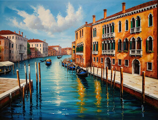 Obraz premium Oil Painting - Venice, Italy 