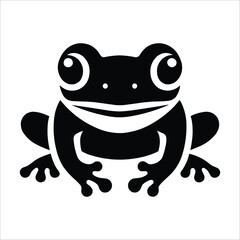 Frog Silhouette isolated on white background sitting frog vector shape icon