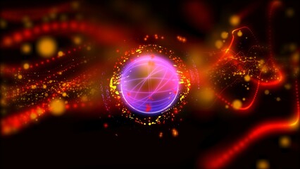 energy sector. Futuristic magical plasma circle glows in space.
