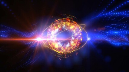energy sector. Futuristic magical plasma circle glows in space.
