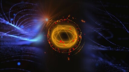 energy sector. Futuristic magical plasma circle glows in space.

