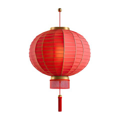 3D Rendered Chinese Lantern on a White Background | Isolated on Transparent & White Background | PNG File with Transparency