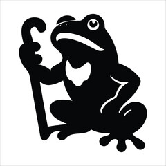 Frog Silhouette isolated on white background sitting frog vector shape icon