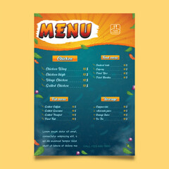 Naklejka premium Fast Delivery Fried Chicken Restaurant Post Design